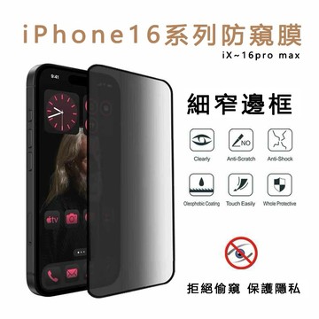 頂級滿版 熒幕貼 適用iPhone 17 16 pro max 防窺 高清 15 14 plus 12 13 11 XR