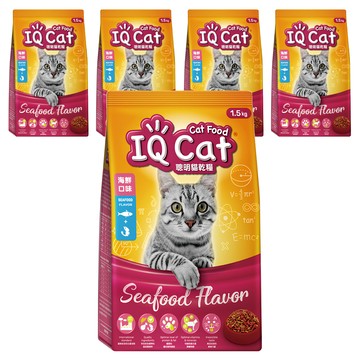 IQ Cat 聰明貓 成貓用 乾糧  海鮮口味  1.5kg  5袋
