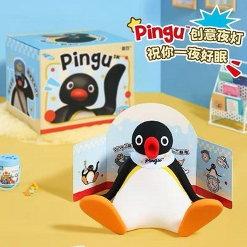 現貨速發Pingu企鵝小夜燈硅膠拍拍燈臥室睡眠燈柔光護眼兒童牀頭燈伴睡夜