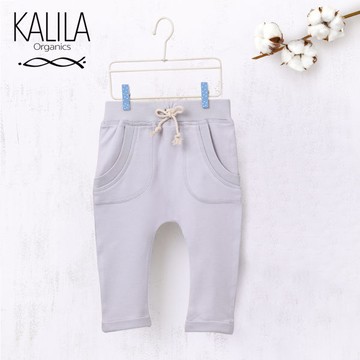 KALILA 嬰幼兒童有機棉長褲-灰(0-24M) C-KL-PTG01-L