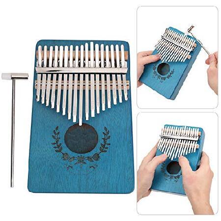 17 Key Kalimba, Handcraft Kalimba Accurate Tone Portable for Beginner for Music Instrument(Blue)