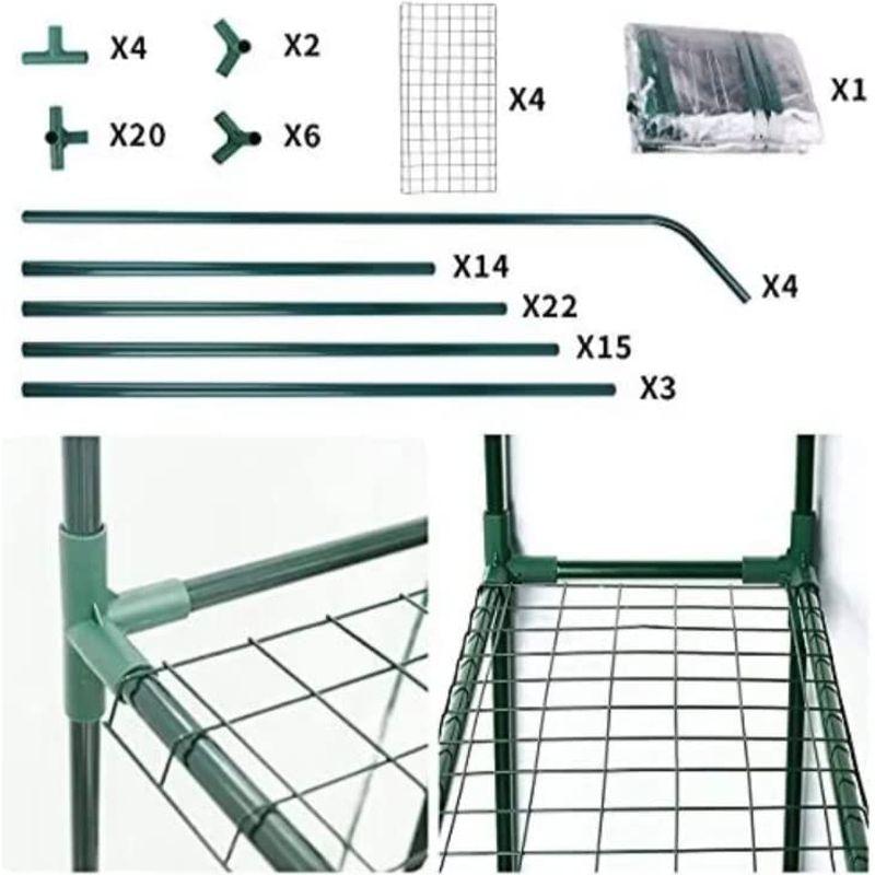 組み立て簡単 ビニールハウス 温室 フレーム付き 個人用 ラック 家庭菜園 園芸 温室棚 ベランダ 工事不要