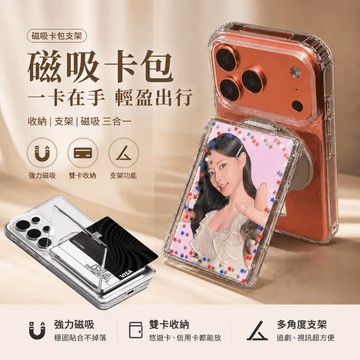 捷運 學生 iPhone MagSafe 偶像小卡 旋轉磁吸卡包 超薄 翻蓋卡包 悠遊卡套 磁吸卡套 支架卡包 悠遊卡包