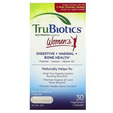 TruBiotics, 女性消化+女性私密部位+骨骼健康，30 粒素食膠囊