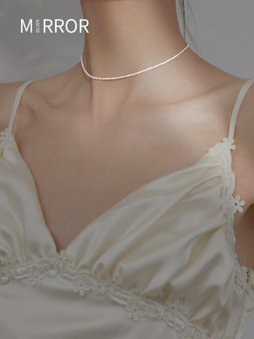 小麋人925滿天星項鏈女鎖骨鏈純銀頸鏈choker短款小眾高級感冷淡