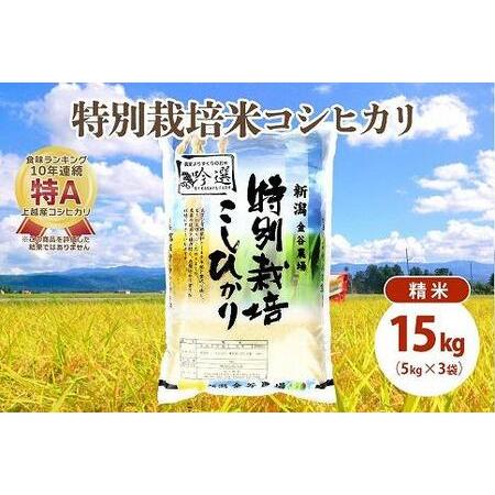 ふるさと納税 令和5年産|新潟上越三和産|特別栽培米コシヒカリ(従来種)15kg(5kg×3)精米 新潟県上越市