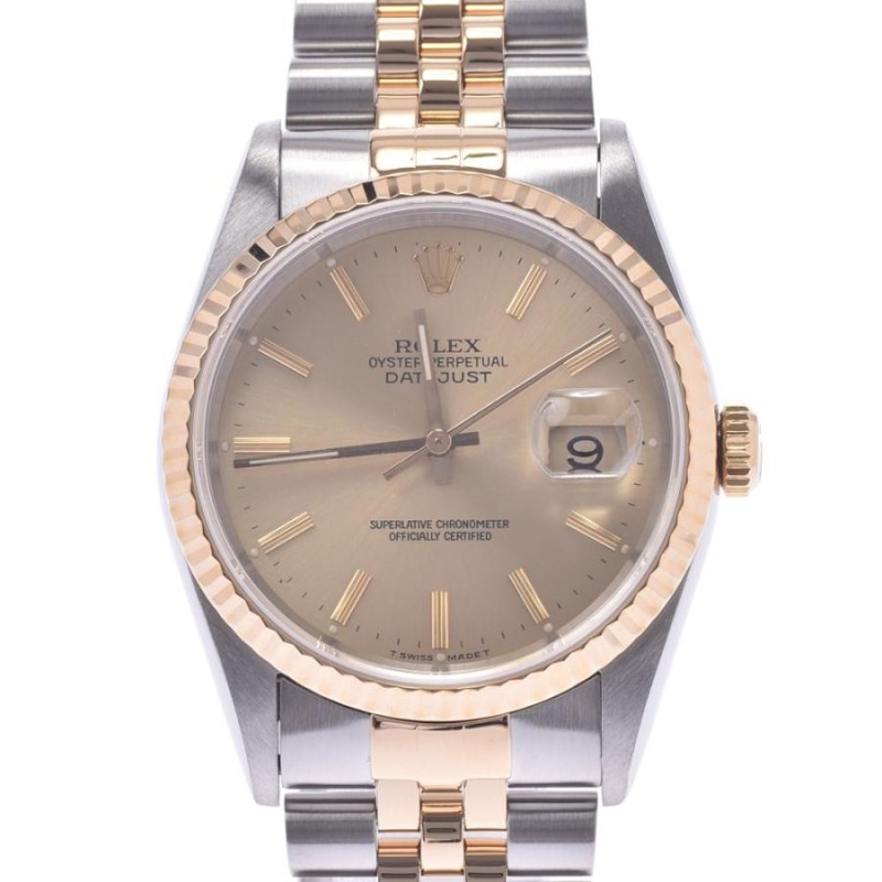 ROLEX ロレックス デイトジャスト 16233 メンズ YG/SS 腕時計 自動巻き シャンパン文字盤 Aランク 中古 銀蔵 |  LINEショッピング