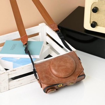 適用佳能SX740hs相機包SX720皮套收納包SX730單肩斜挎包硅膠套粉