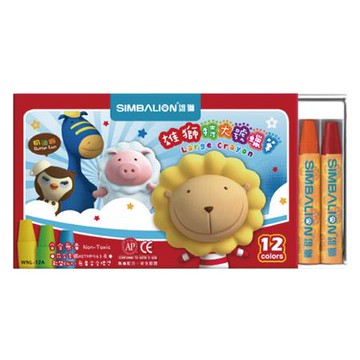 雄獅SIMBALION特大蠟筆WNL-12A/12色/盒