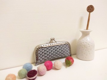 編織口金印章包-溫和灰