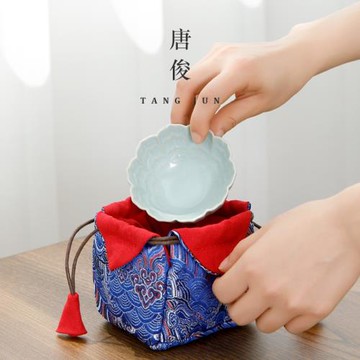 汝窯大號女士主人杯花瓣茶杯個人汝瓷單杯茶盞陶瓷高檔茶具