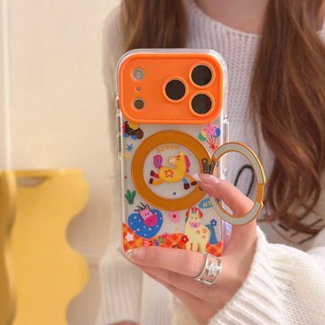 360度旋轉磁吸支點殼 炫彩小馬 適用於 蘋果 iPhone 17 16 15 Pro Max 手機殼 防摔殼 保護殼