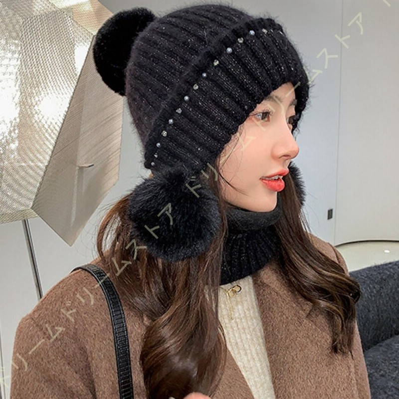 に値下げ！ コロンビア columbia ボンボンニット帽 耳あて - 通販