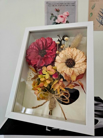 羽葉向日葵乾燥花相框 立體相框 擺飾