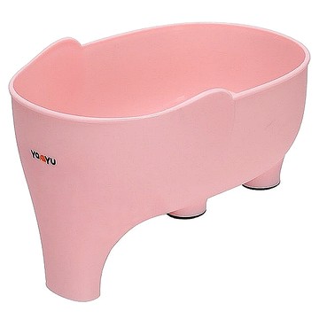 小綠豆居家百貨 大象造型瀝水籃 粉色 廚房收納好幫手  22 x 15 x 15cm  1個