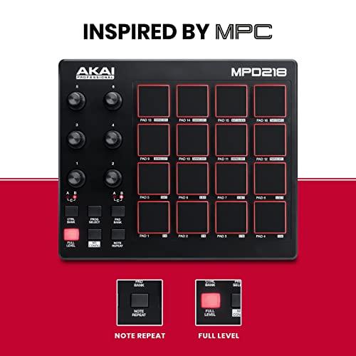 Akai Professional USB MIDIコントローラー 16パッド 音源ソフト付属 MPD218
