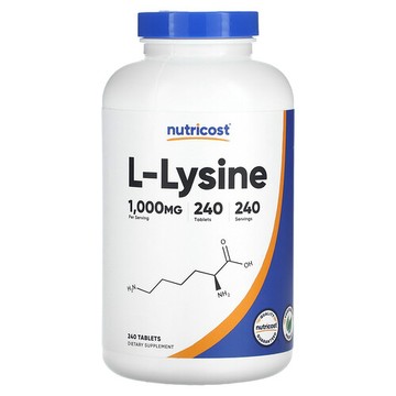 Nutricost, L-賴氨酸，1000 毫克, 240 片