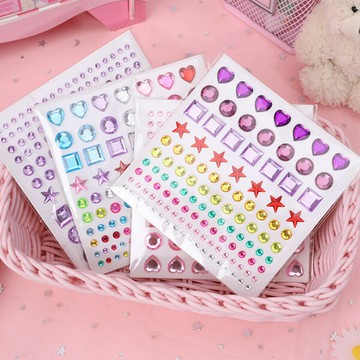 水晶鑽貼紙 少女心 閃亮 愛心 星星 鑽石貼 鑽貼 手帳 貼紙 文具小物 裝飾貼紙【BlueCat】【JC4113】