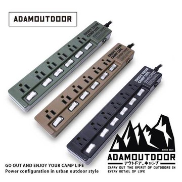 ADAMOUTDOOR｜家用款6切6 延長線1.8M (ADPW-W36618)
