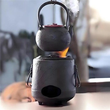鑄鐵炭爐復古煮茶爐日式鐵壺純手工燒水風爐耐高溫明火取暖爐茶具