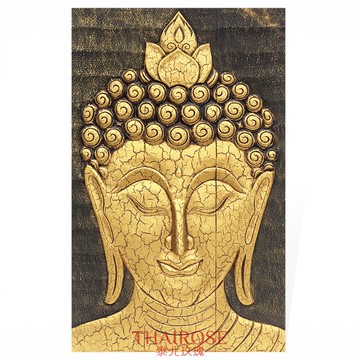 泰國實木佛像 墻上裝飾品壁飾 東南亞創意家居客廳玄關墻面木雕畫1入