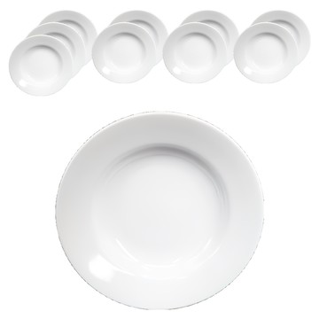 TATUNG 大同磁器 湯皿 白色 - 優質瓷器餐盤  22.5 x 22.5 x 4.5cm  10個