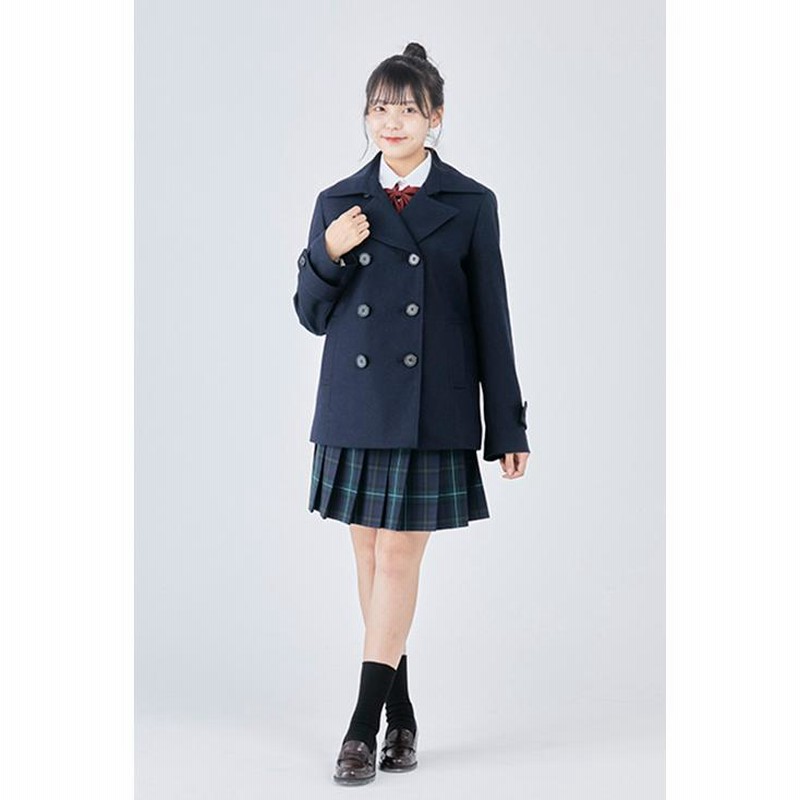BLUE BLUE ネイビー ケーブル編み ピーコート