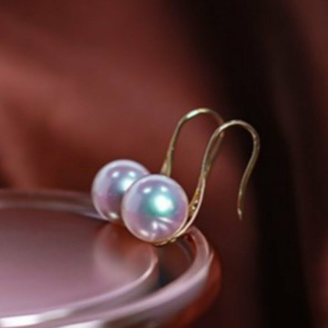 18K金 日本 Akoya 天然海水珍珠 耳鉤 高跟鞋款 設計 天女級 優雅 耳飾