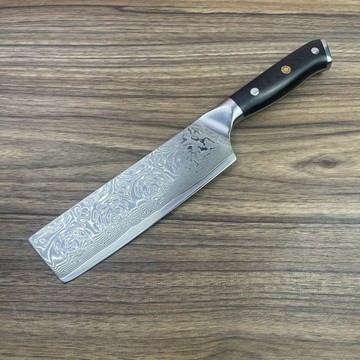 【原野】尾貨全新67層大馬士革10cr15鋼芯小菜刀切肉切菜硬芯硬度60