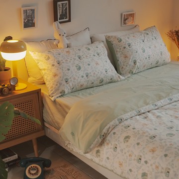 棉床本舖｜綠野仙蹤 ❱ 100%純棉-床包+兩用被 - Q4加大床包+兩用被組/含枕套