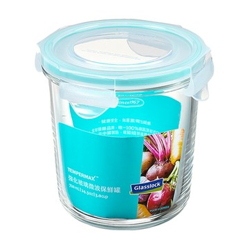 Glasslock 圓形強化玻璃微波保鮮罐  720ml  1個