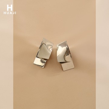 花跡金屬不規則耳環女小眾設計感高級幾何耳釘冷淡風時尚個性耳飾