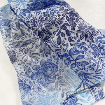 京都抗UV圍巾-TOIRO-多肉植物(藍/綠)