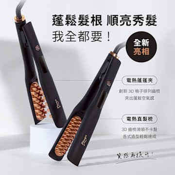 Pingo台灣品工 Royal K9負離子電熱直髮梳 / 蓬蓬夾