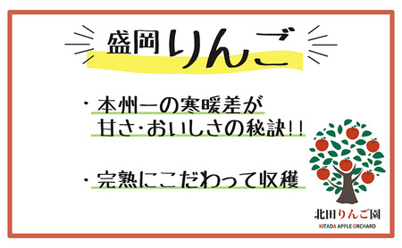 盛岡 北田りんご園 完熟サンふじ 約5kg（14～20玉）