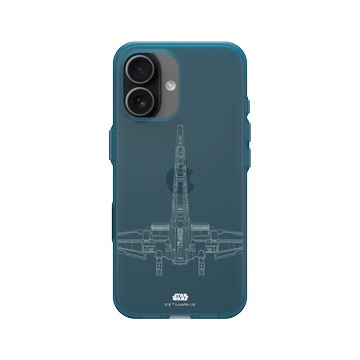 iPhone 17 Clear (相機按鈕) 夜幕藍 - 迪士尼-星際大戰 Star Wars - X戰機-線條白