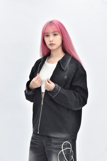 (XL) wbnc 棉質牛仔長袖寬鬆黑色外套