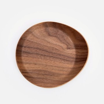 查莉原木杯墊11cm 圓弧胡桃木色