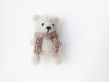 泰迪熊鉤針編織小號手工迷你5厘米毛絨可愛玩具