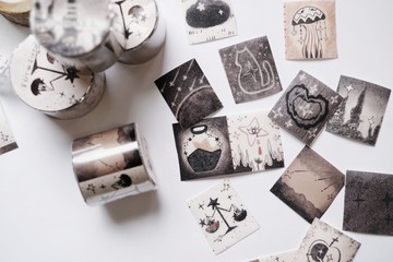 星星的悄悄話 夢の中 手帳飾り 和紙膠帶