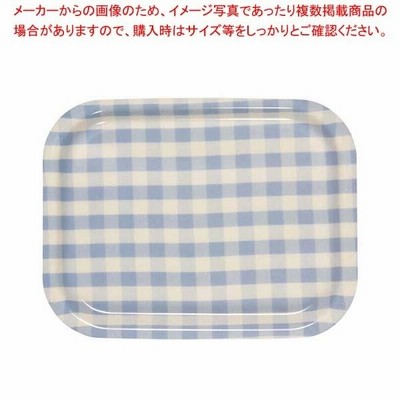 Rトレー ミルキーチェック(S)ブルー(ノンスリップ加工)【 カフェ・サービス用品・トレー 】