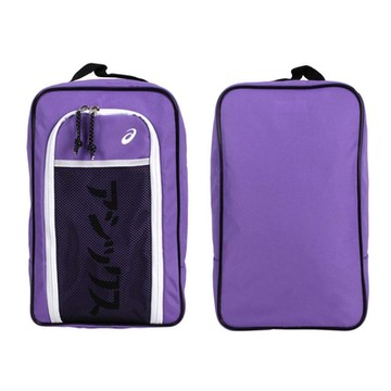 ASICS 鞋袋-台灣製 手提袋 鞋履收納 亞瑟士 3033B619-400 紫白黑