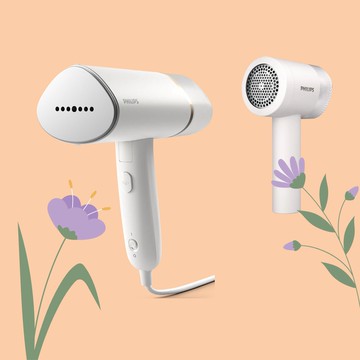 手持摺疊輕巧掛燙機STH3020+充電智能三段式除毛球機(衣