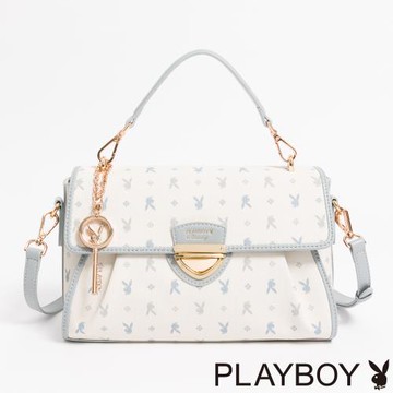 PLAYBOY - 翻蓋手提包附長背帶  Blissful系列 - 藍色