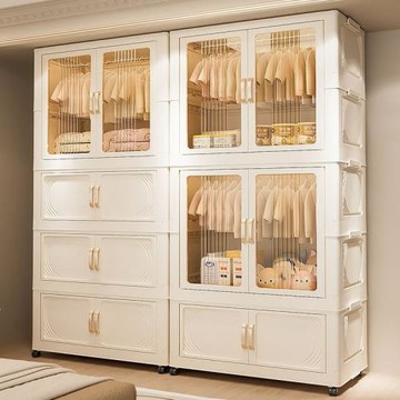 加深80CM折疊寶寶衣柜嬰兒童衣服收納柜衣櫥塑料儲物柜免安裝