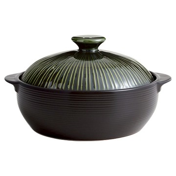LIHAN Line Pot系列 無裂紋材質耐熱砂鍋 綠色 22cm  1個