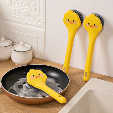 小黃鴨 清潔刷 鍋刷 可愛 卡通鍋 刷子洗鍋刷 不傷鍋 長柄刷 尼龍刷
