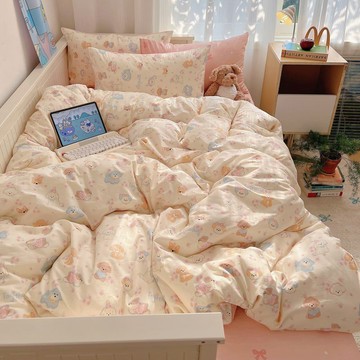 【臺灣出貨 免運】可愛小狗被套四件套牀上用品甜美少女風大學生宿舍牀單被罩三件套