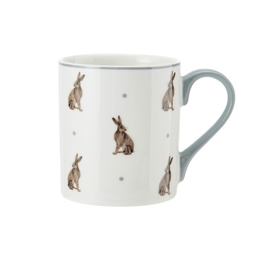 Mikasa Dinnerware 美國 瓷製馬克杯(野兔280ml) / 水杯 茶杯 咖啡杯 陶瓷杯  動物圖案 手繪風格 可機洗 洗碗機可洗