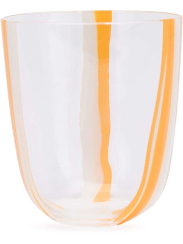 Carlo Moretti - striped drinking glass - unisex - glass - One Size - Orange